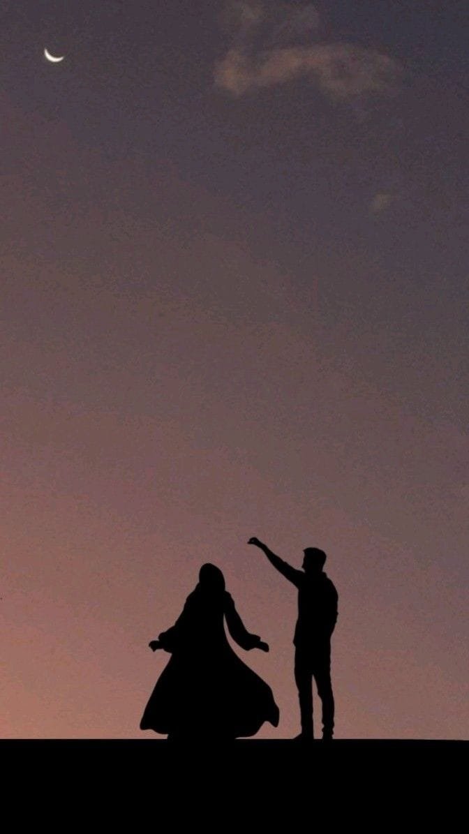 Ajsal and Husna under the crescent moon